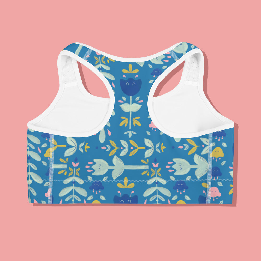Let it bloom blue shades Sports bra