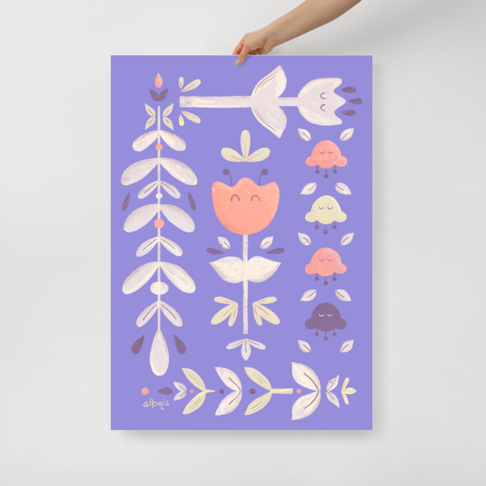 Let it bloom purple shades Poster mat finish