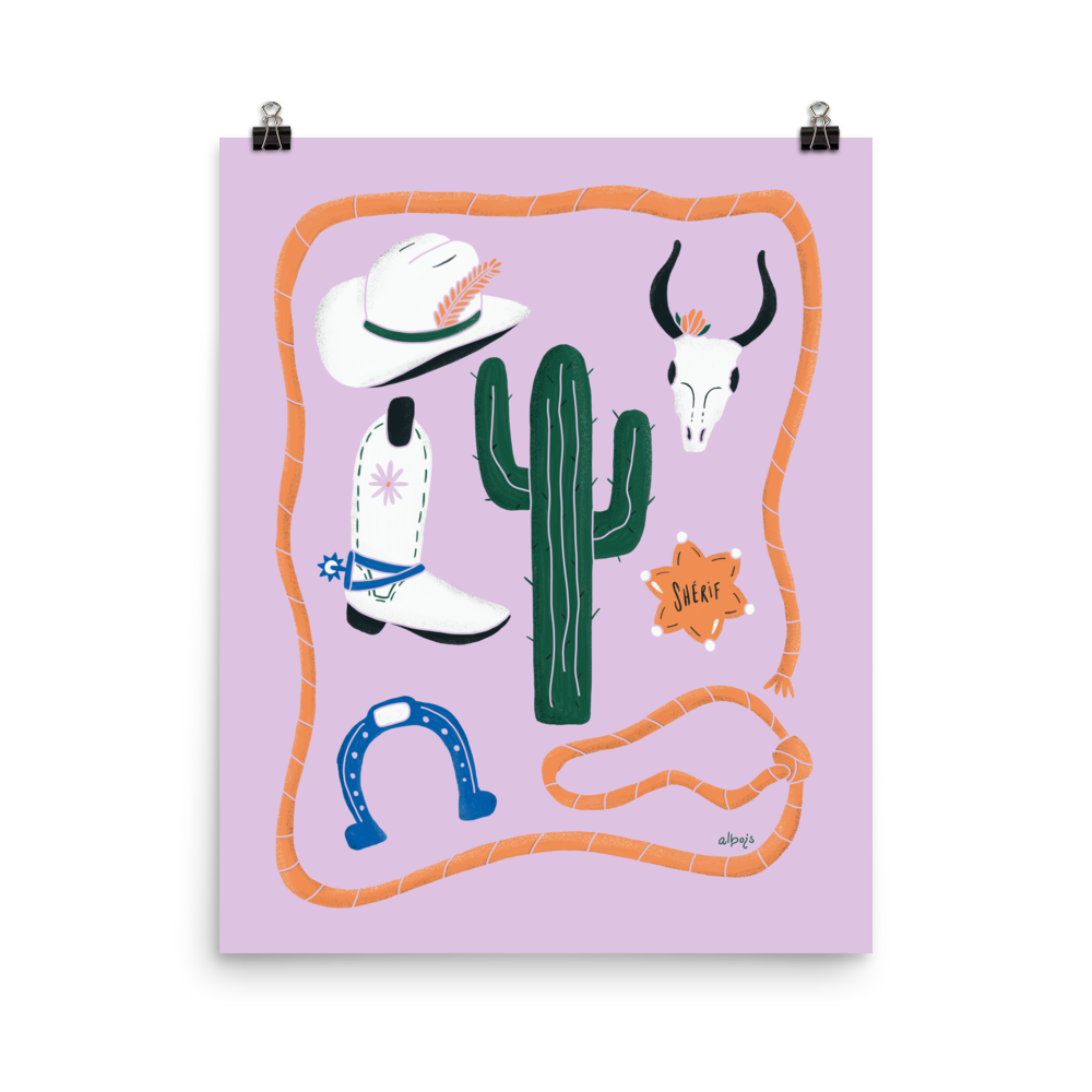 CowGirl Starter Pack lilac Poster