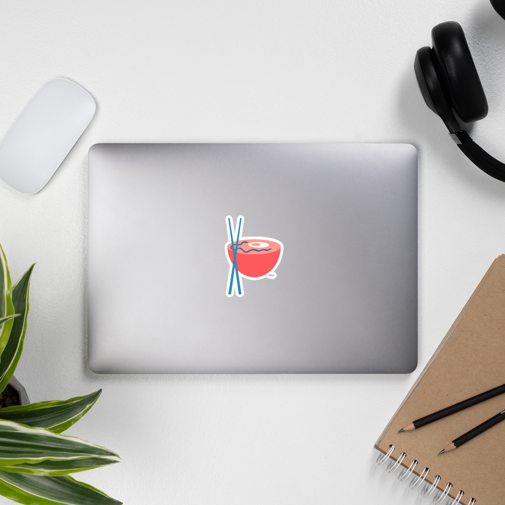 The minimalist noodle and egg poke bowl stickers