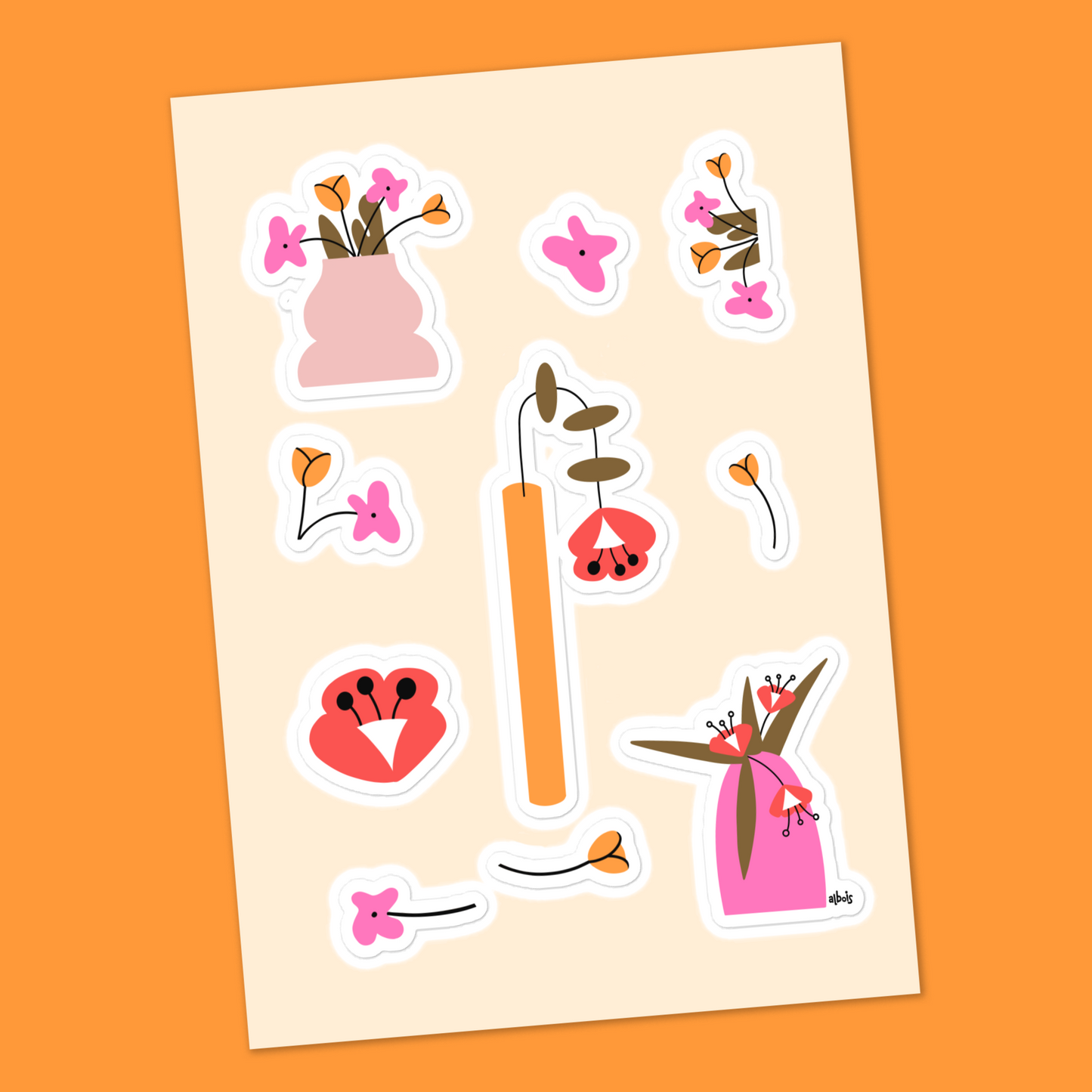 Pots de fleurs Sticker sheet