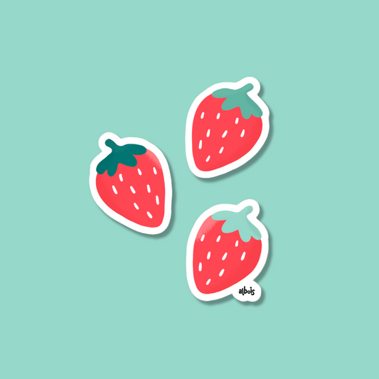 Strawberry filed red stickers