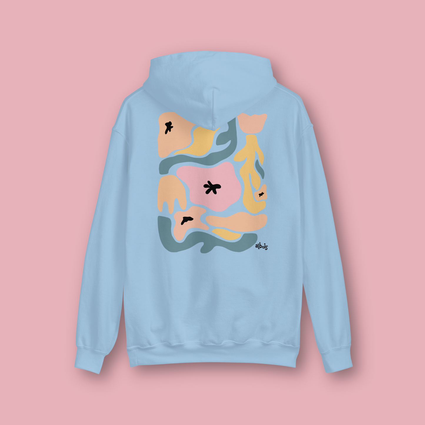 Abstract yellow psychedelic flowers Unisex Hoodie