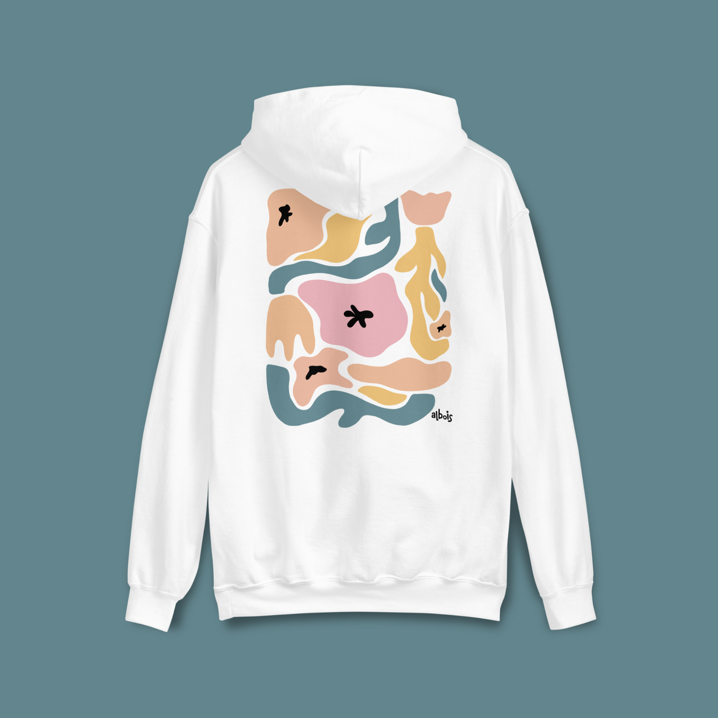 Abstract yellow psychedelic flowers Unisex Hoodie