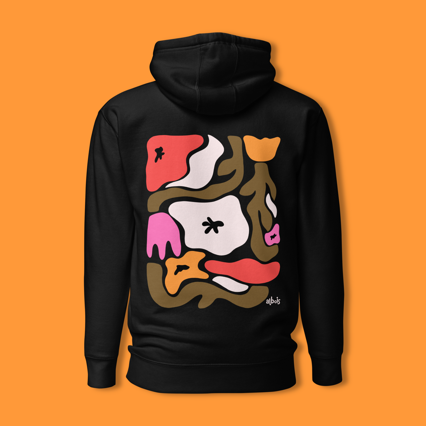Abstract red psychedelic flowers Unisex Hoodie