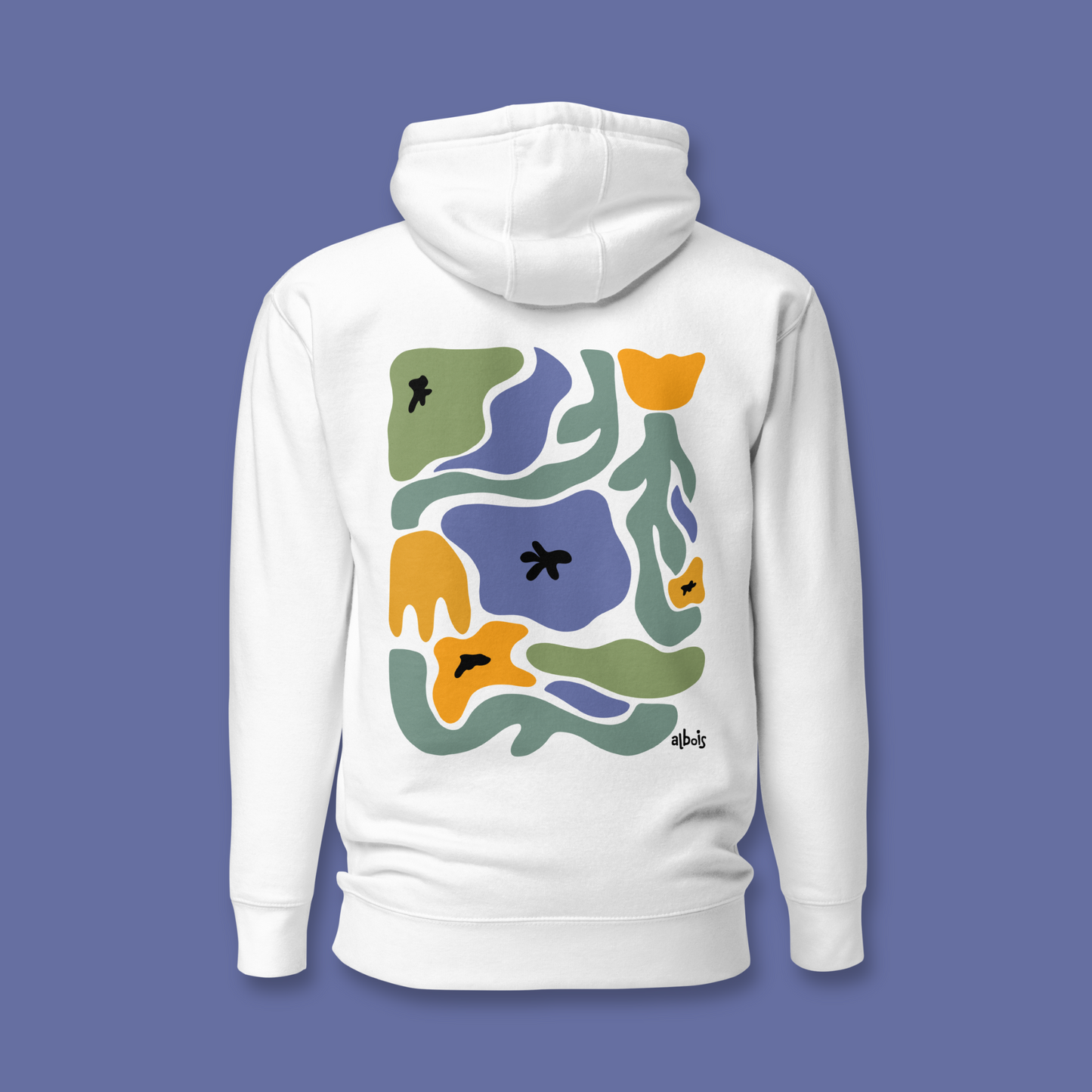 Abstract purple psychedelic flowers Unisex Hoodie