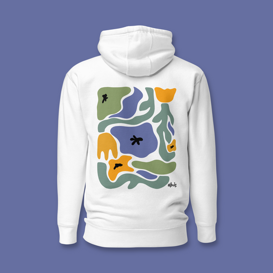Abstract purple psychedelic flowers Unisex Hoodie