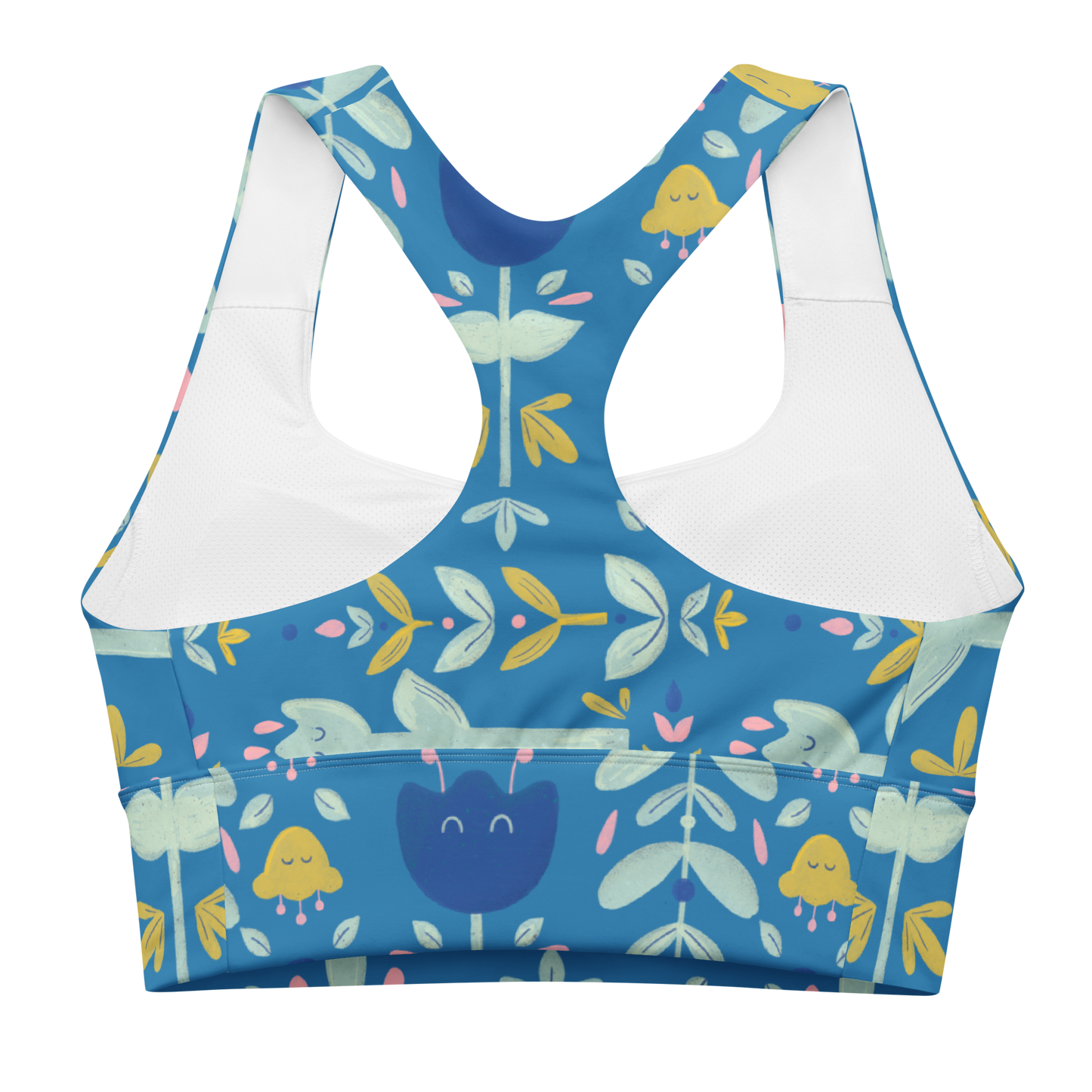 Let it bloom blue shades Longline sports bra