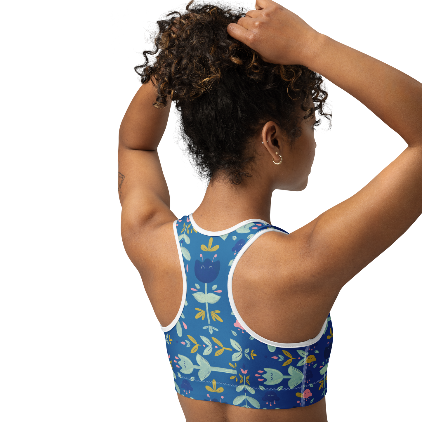Let it bloom blue shades Sports bra