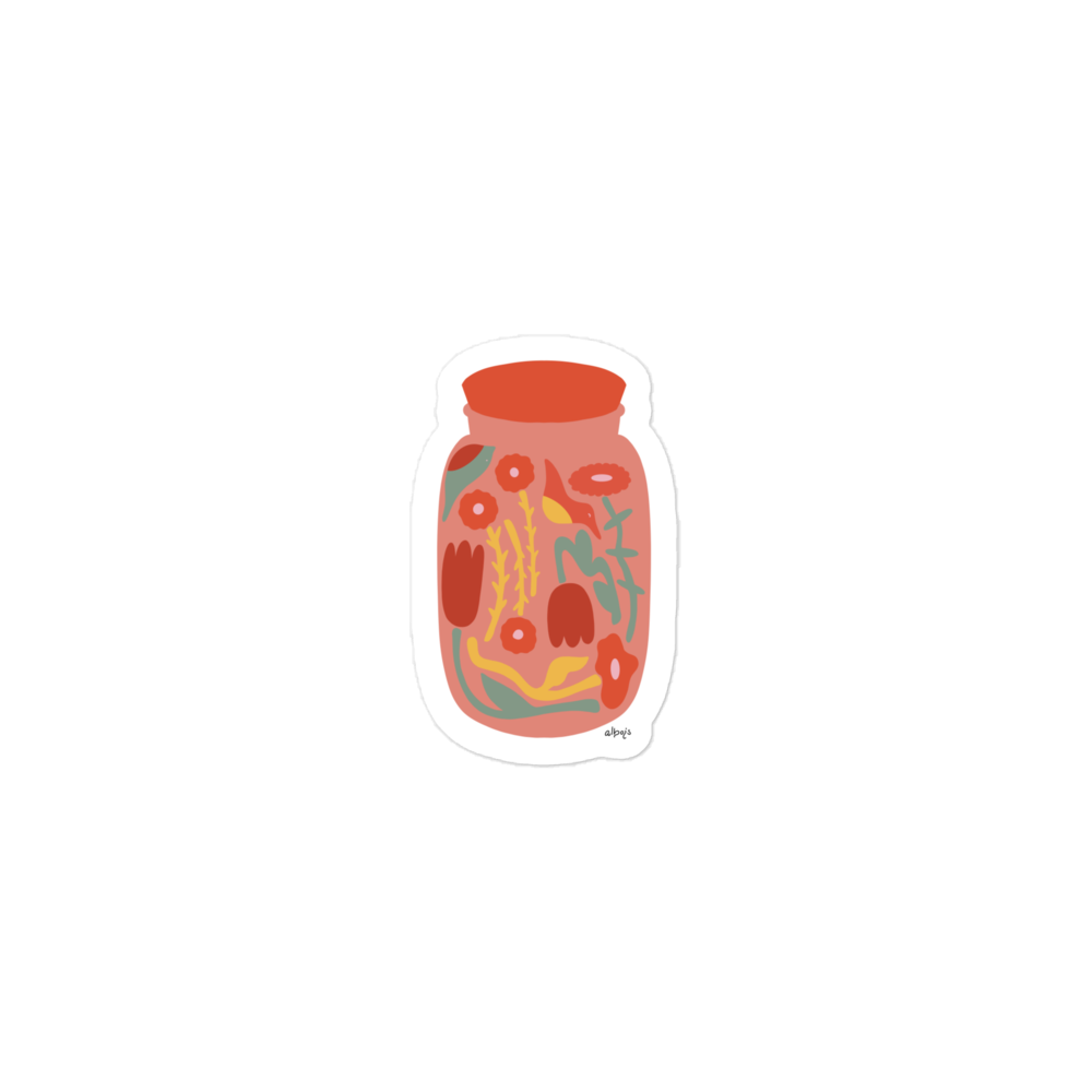 Jar of nature Abstract red tones Bubble-free stickers