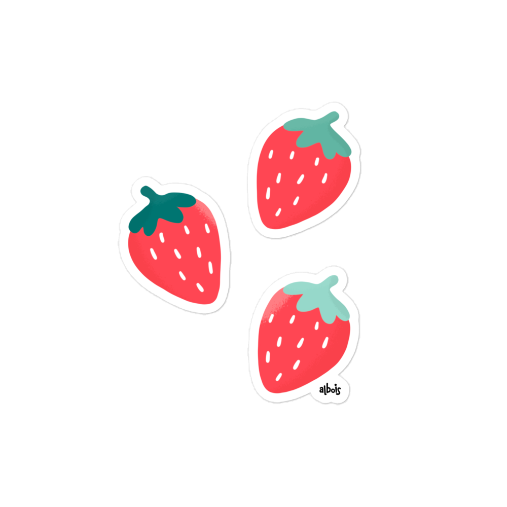Strawberry filed red stickers