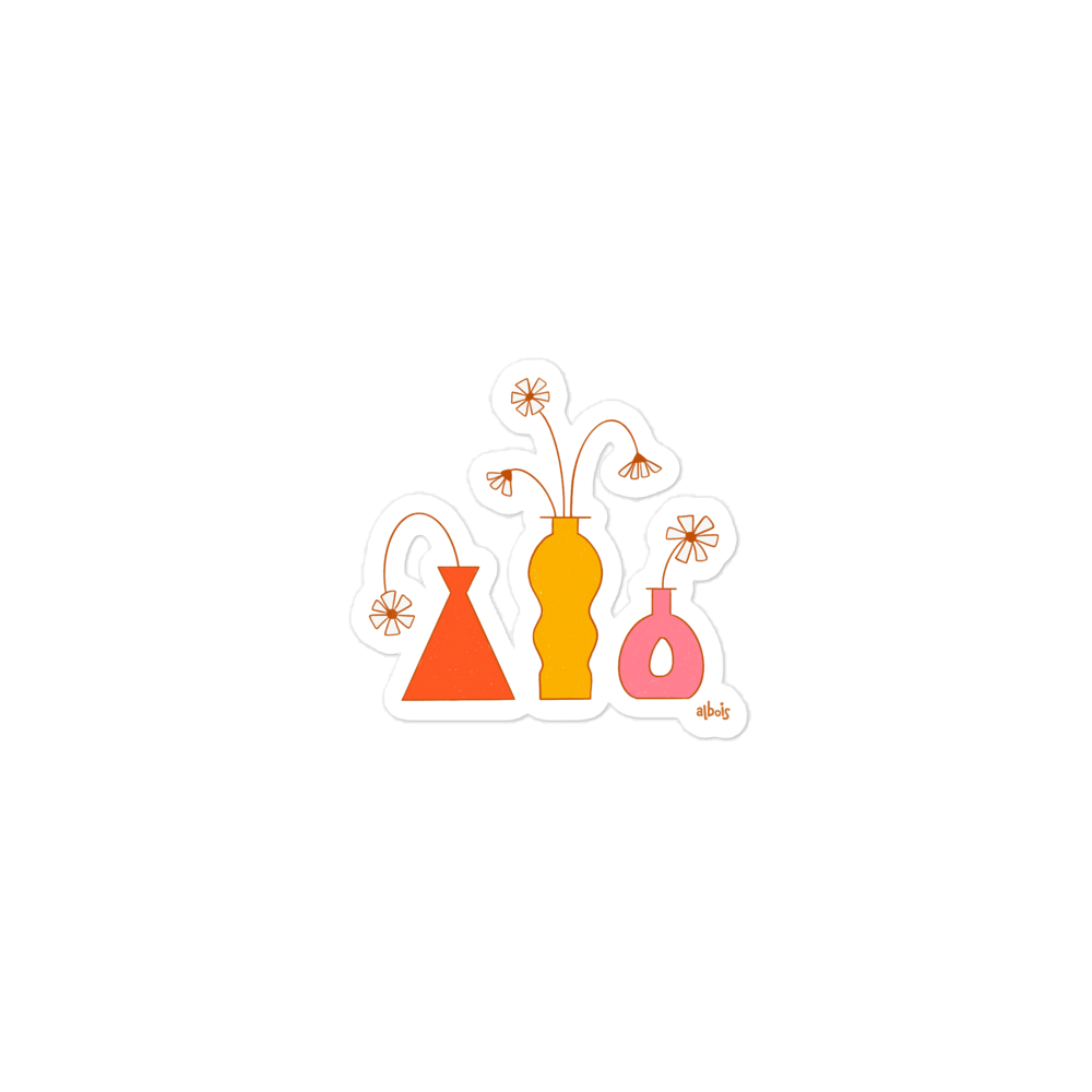 Daisy - Pink orange Autocollant découpé sur mesure