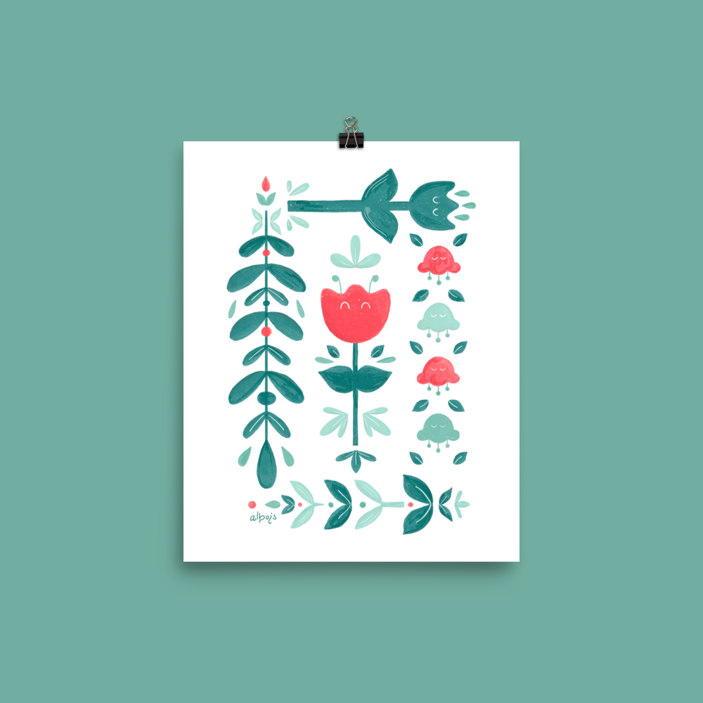 Let it bloom green shades Poster