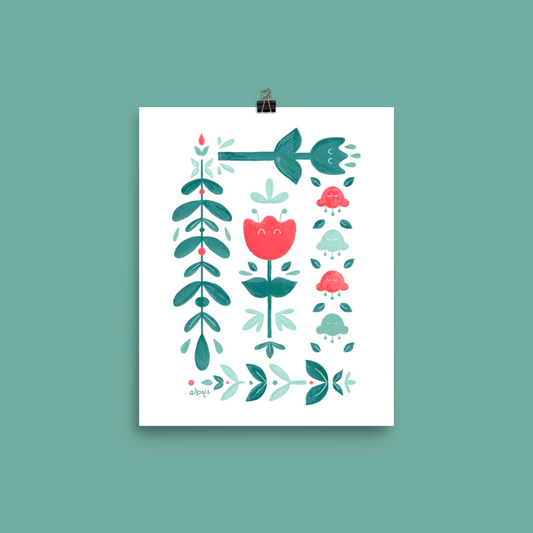 Let it bloom green shades Poster