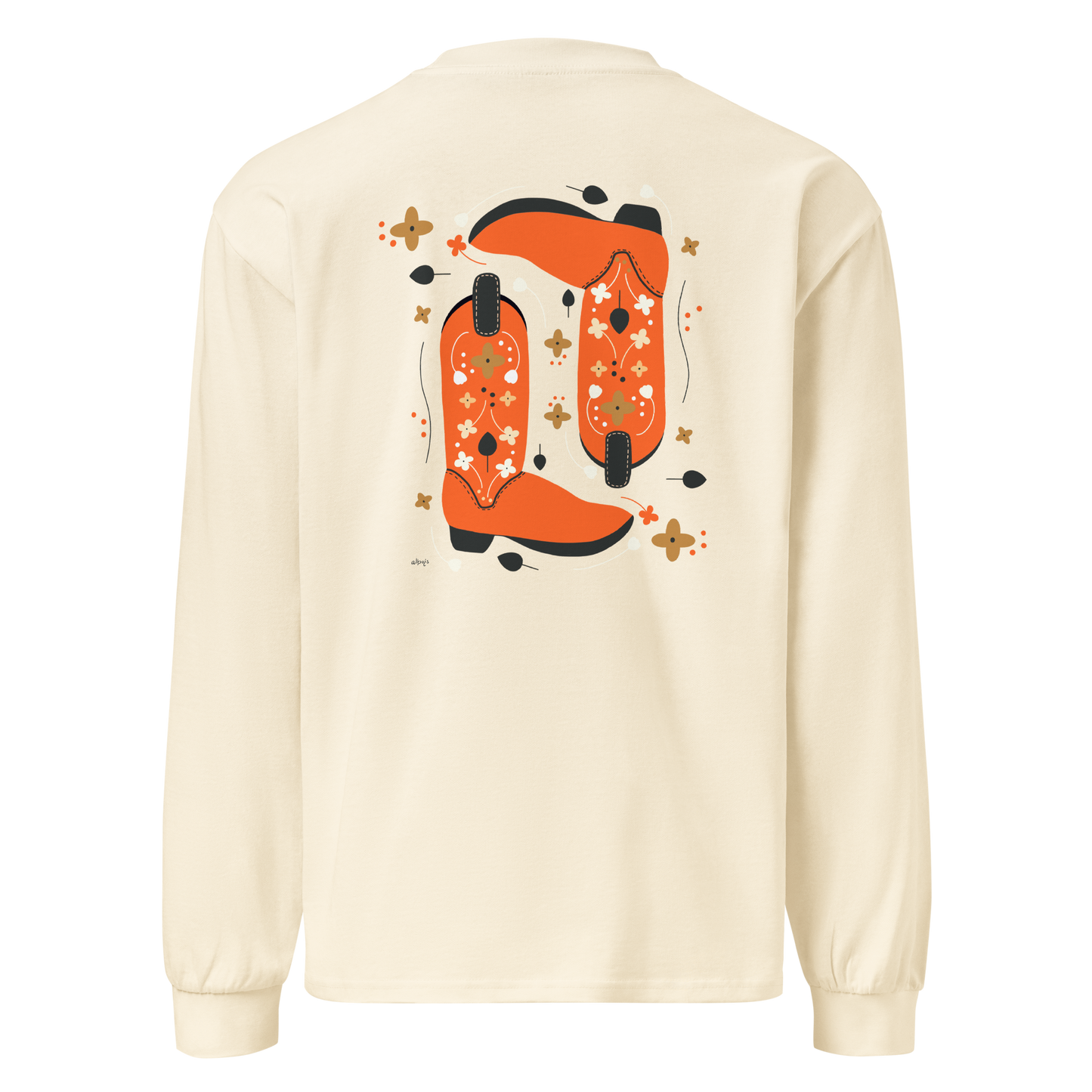 Yeehaw Cowboy boots orange Premium heavyweight long sleeve shirt
