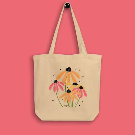 Rudbeckia flower bouquet orange and pink Eco Tote Bag