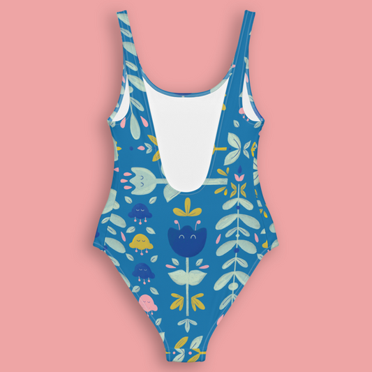 Let it bloom blue shades One-Piece Swimsuit