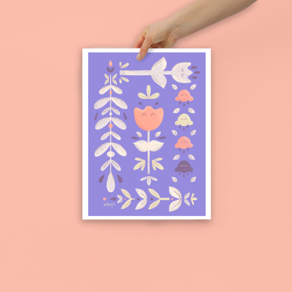 Let it bloom purple shades Poster mat finish