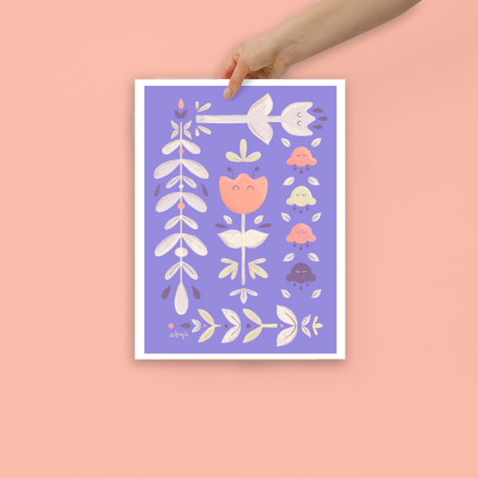 Let it bloom purple shades Poster mat finish
