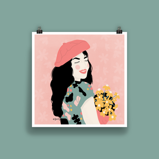 Mila’s fresh cut flower square Poster