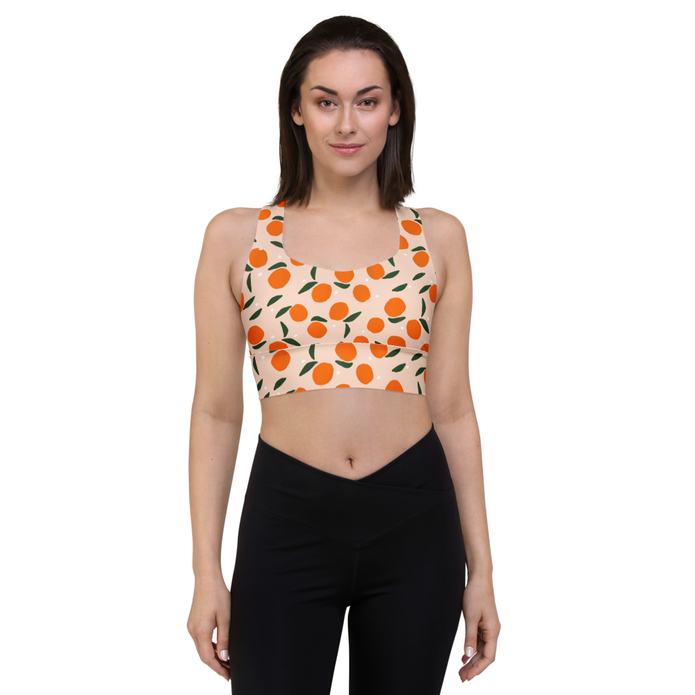 Minimalist oranges modern Longline sports bra