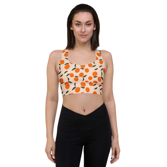 Minimalist oranges modern Longline sports bra