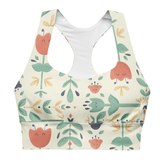 Let it bloom original Longline sports bra