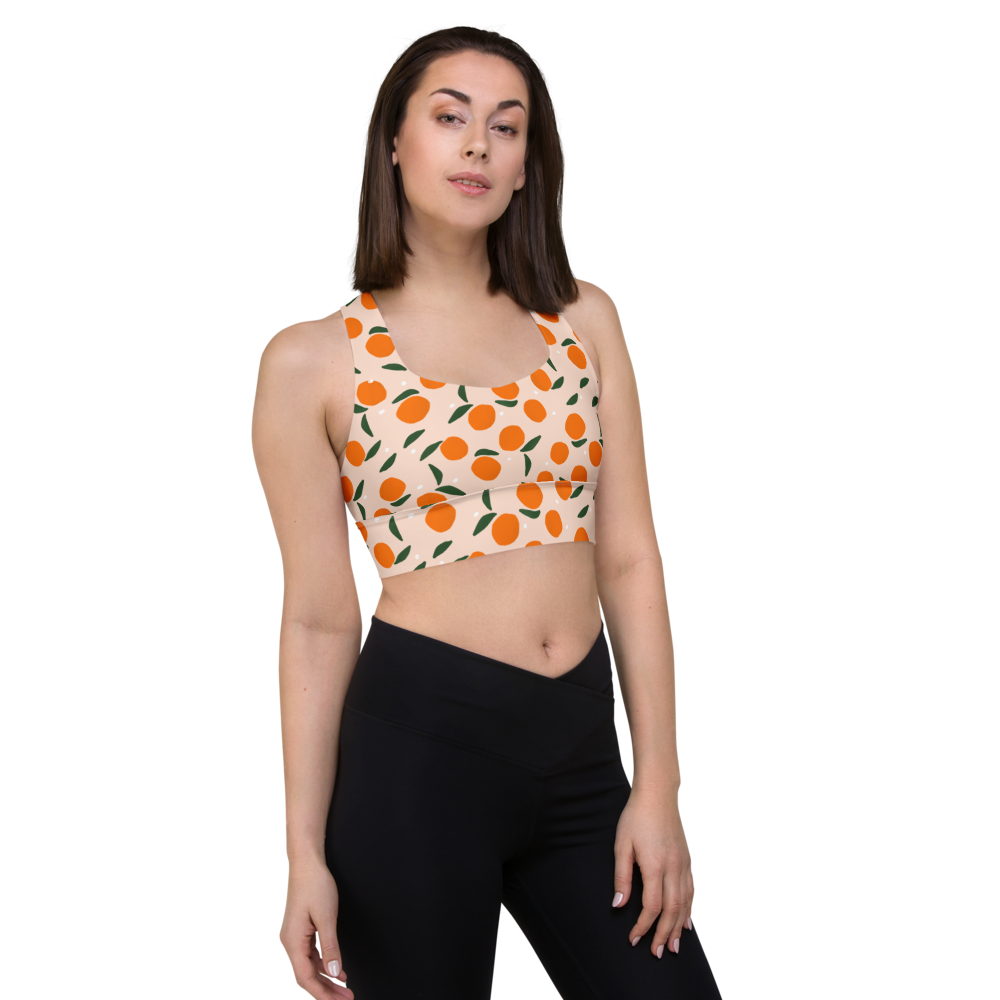 Minimalist oranges modern Longline sports bra