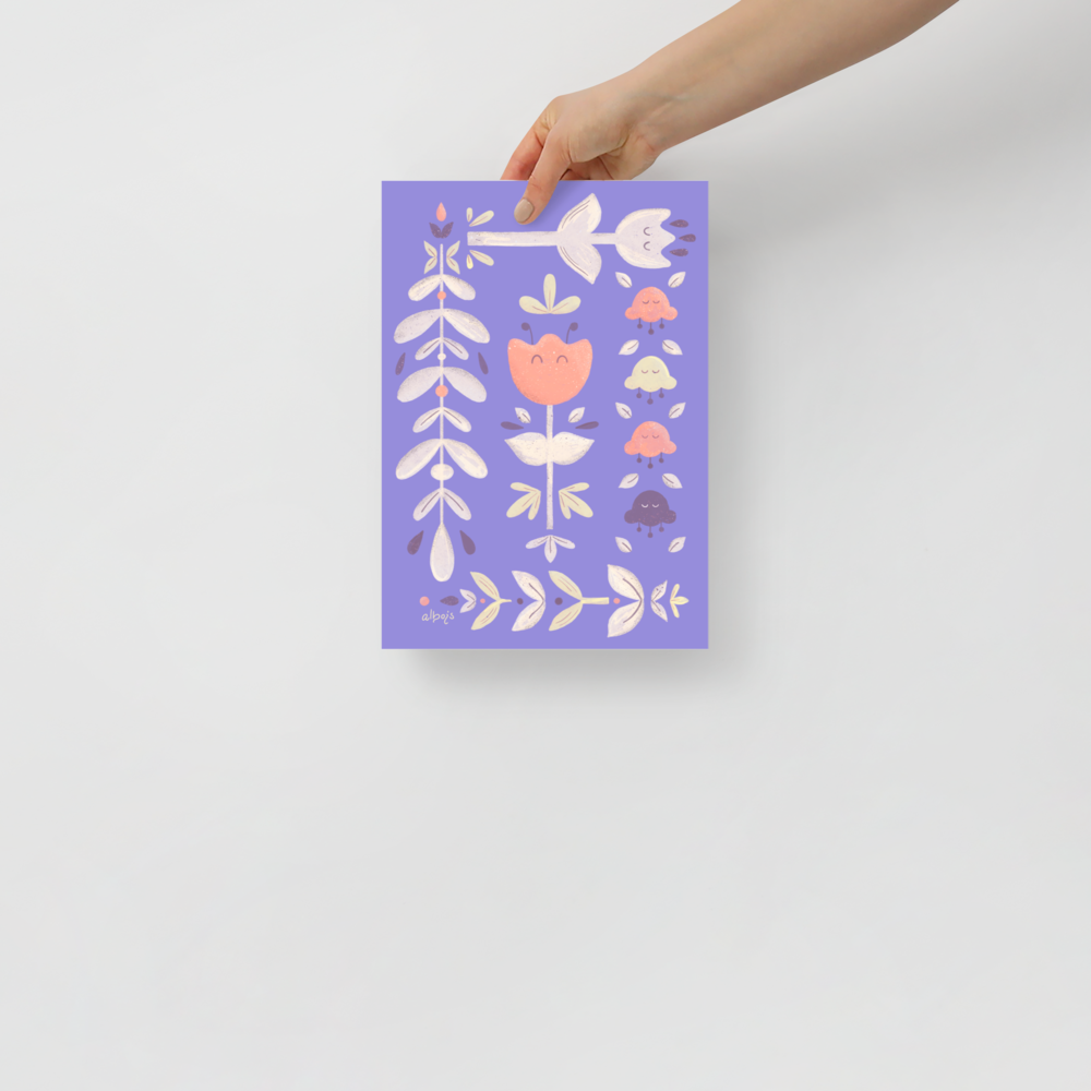 Let it bloom purple shades Poster mat finish