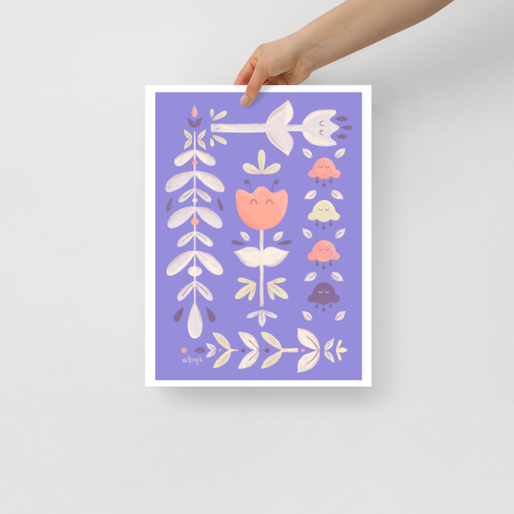 Let it bloom purple shades Poster mat finish