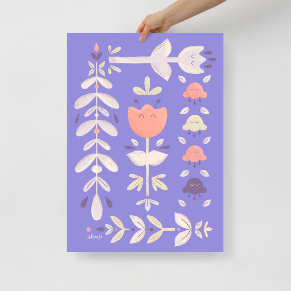 Let it bloom purple shades Poster mat finish