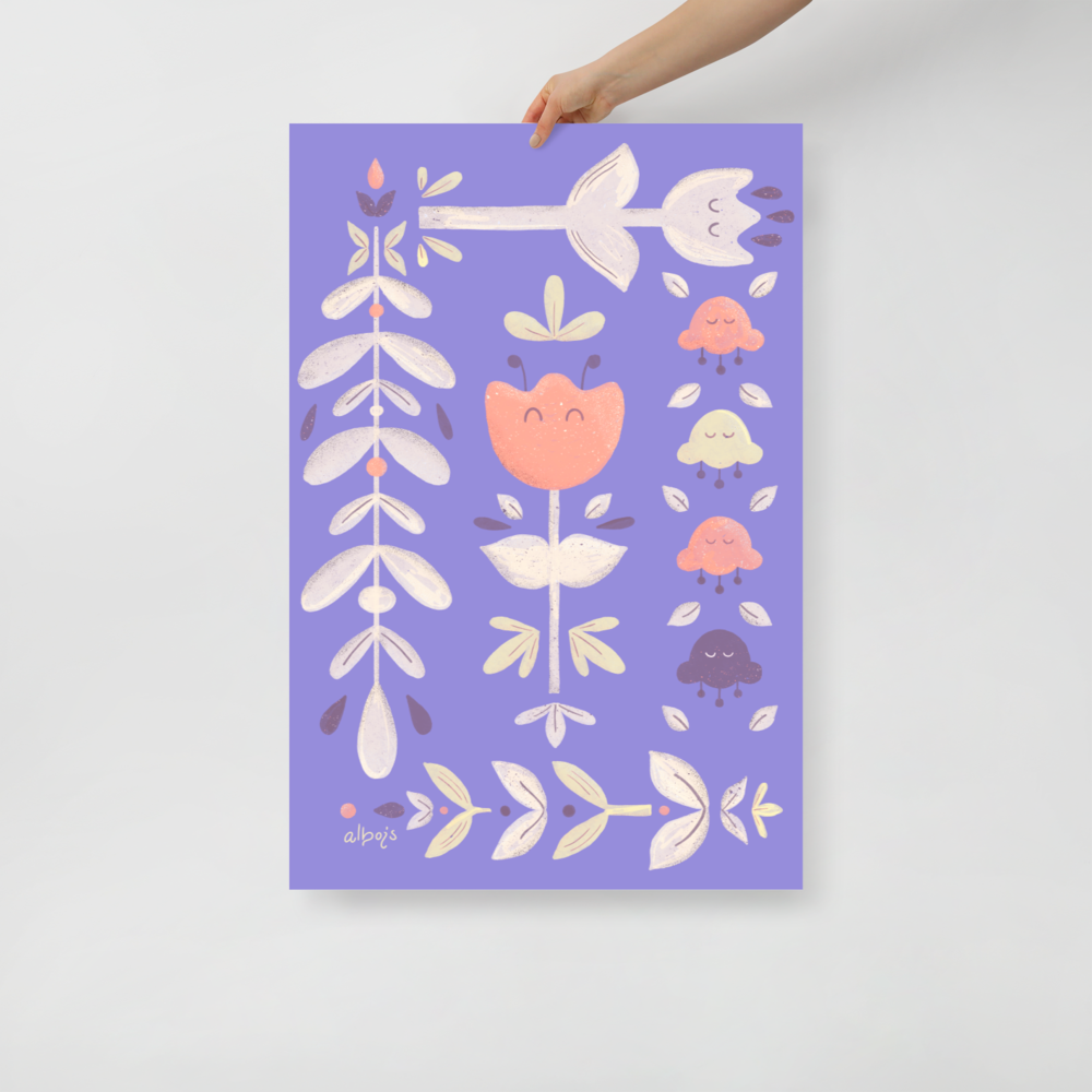 Let it bloom purple shades Poster mat finish