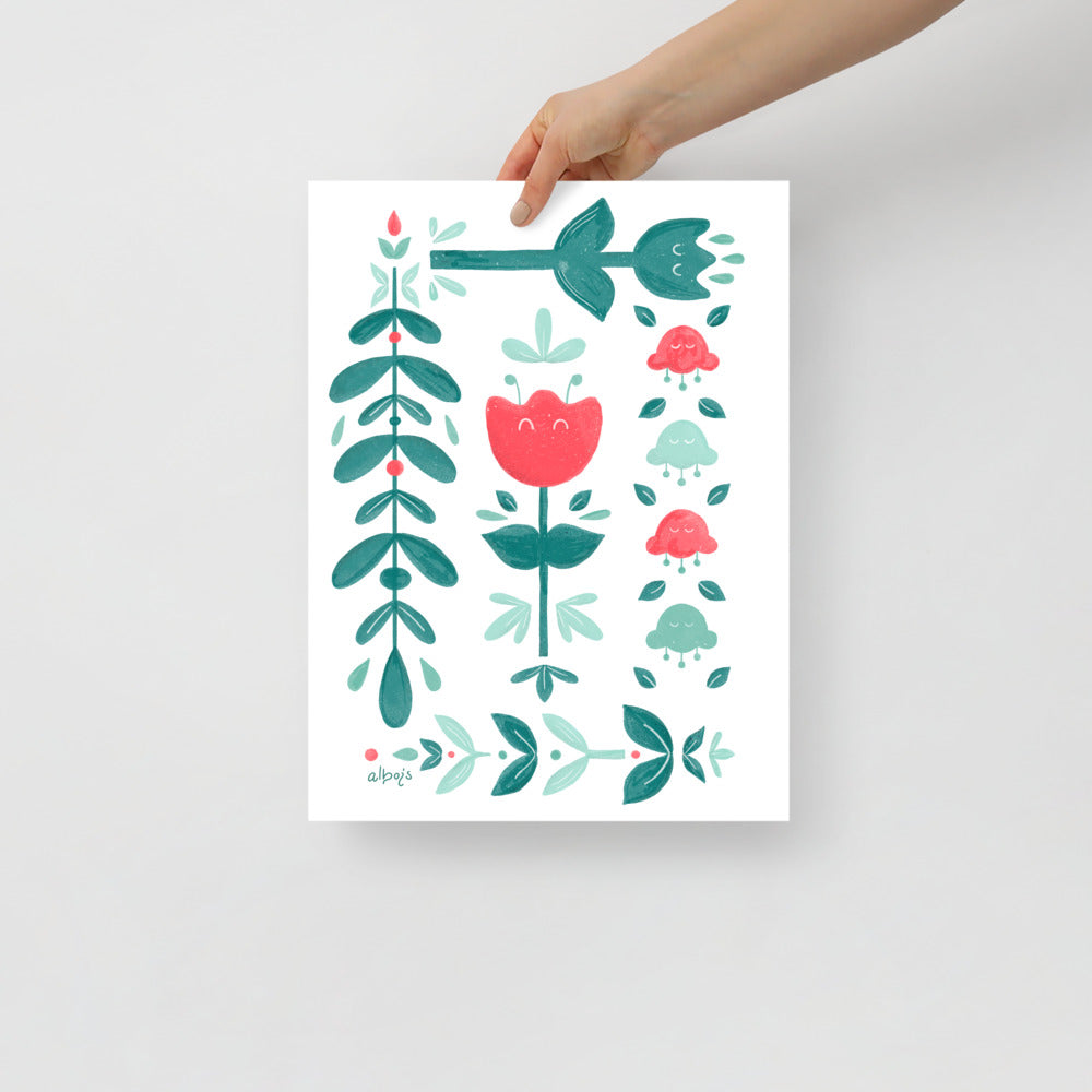 Let it bloom green shades Poster