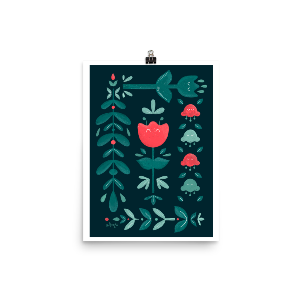 Let it bloom green shades Poster