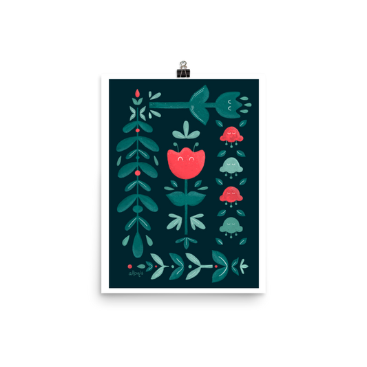 Let it bloom green shades Poster