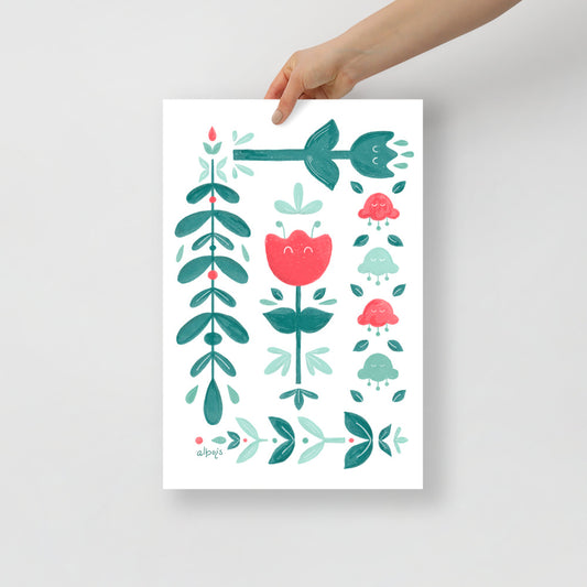 Let it bloom green shades Poster