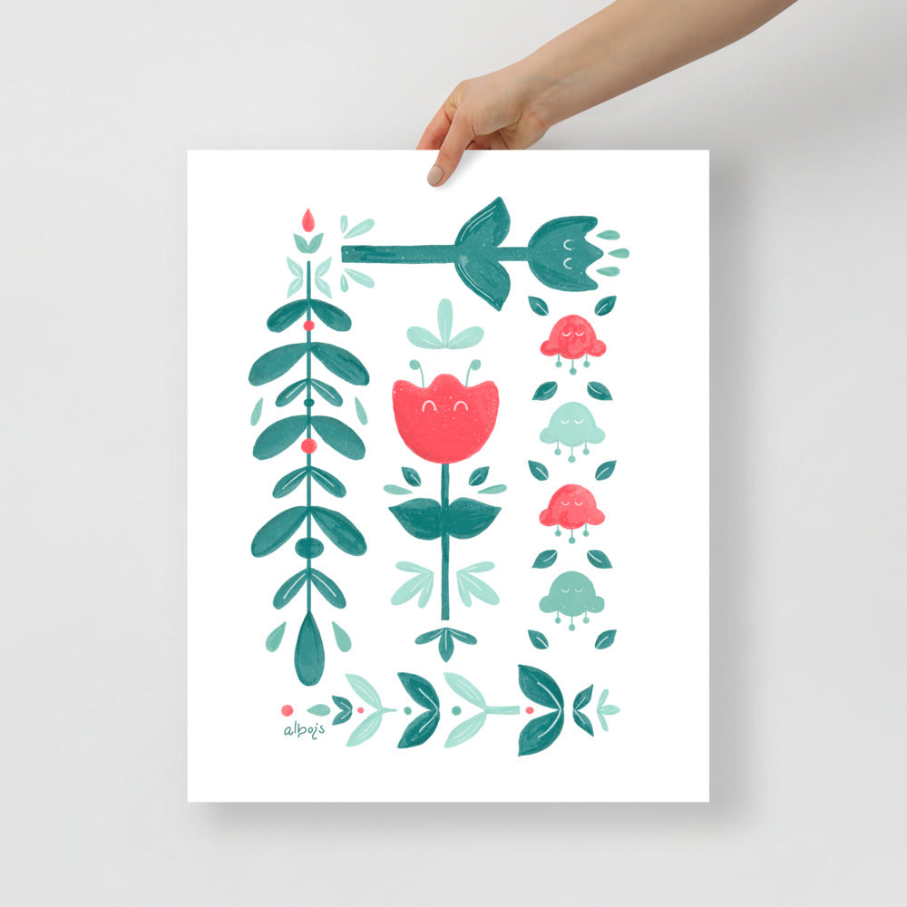 Let it bloom green shades Poster