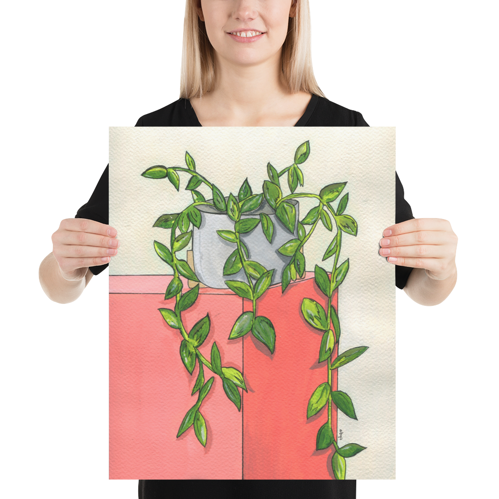 Meet Nicole the plant, acrylic painted, reproduction Poster
