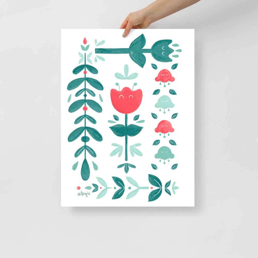 Let it bloom green shades Poster