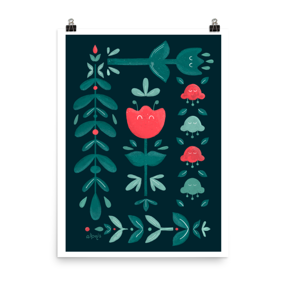 Let it bloom green shades Poster