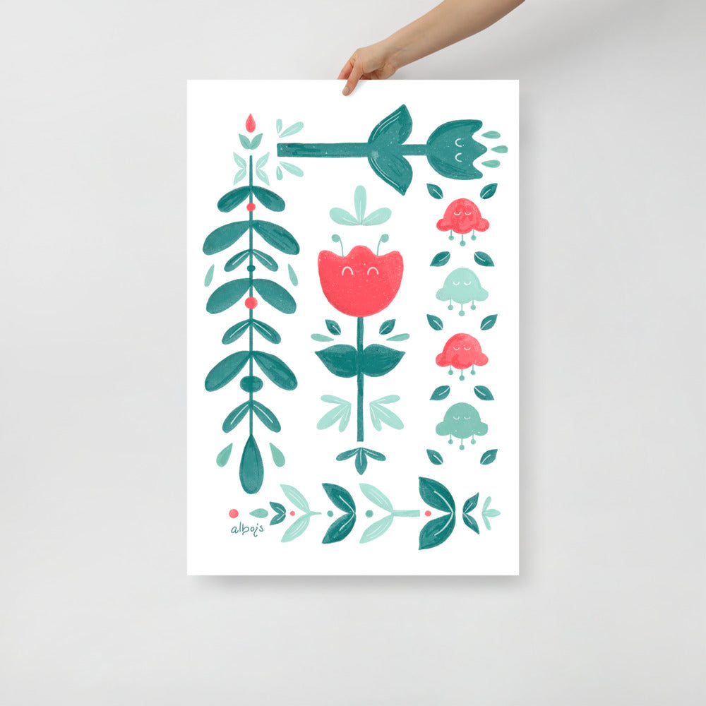 Let it bloom green shades Poster