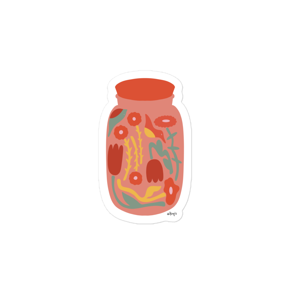 Jar of nature Abstract red tones Bubble-free stickers