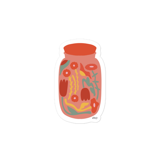 Jar of nature Abstract red tones Bubble-free stickers