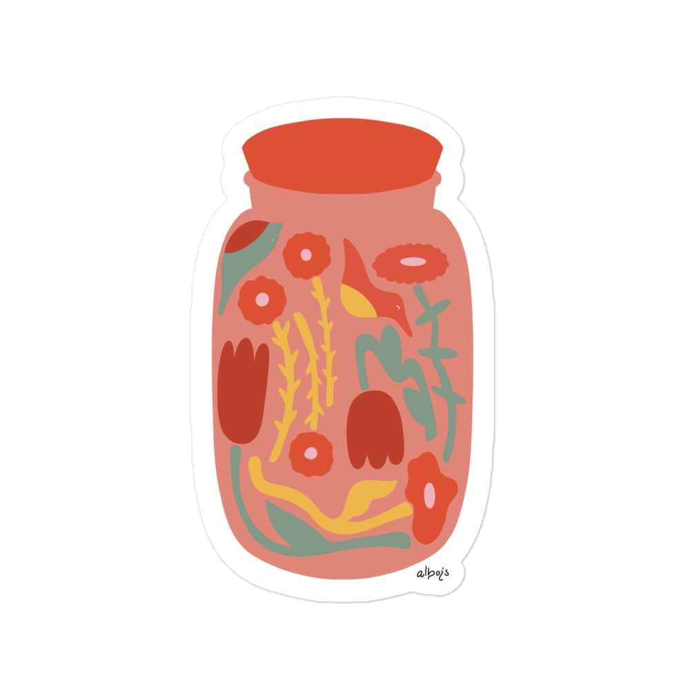 Jar of nature Abstract red tones Bubble-free stickers