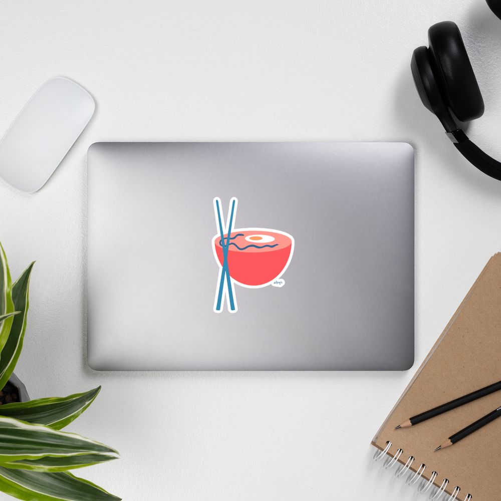 The minimalist noodle and egg poke bowl stickers