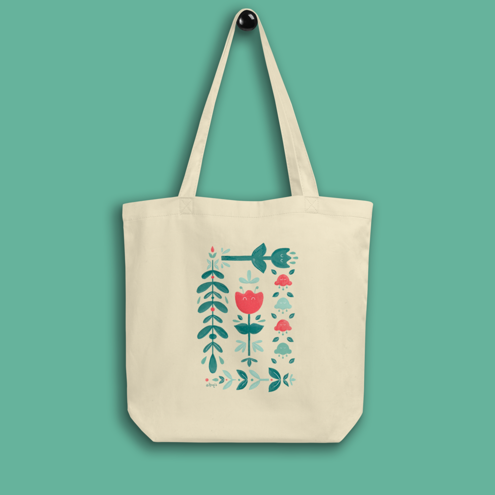 Let it bloom red shades Eco Tote Bag