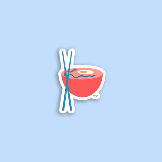 The minimalist noodle and egg poke bowl stickers