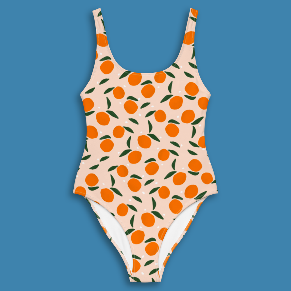 Minimalist oranges modern One-Piece Swimsuit