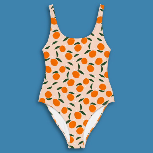 Minimalist oranges modern One-Piece Swimsuit
