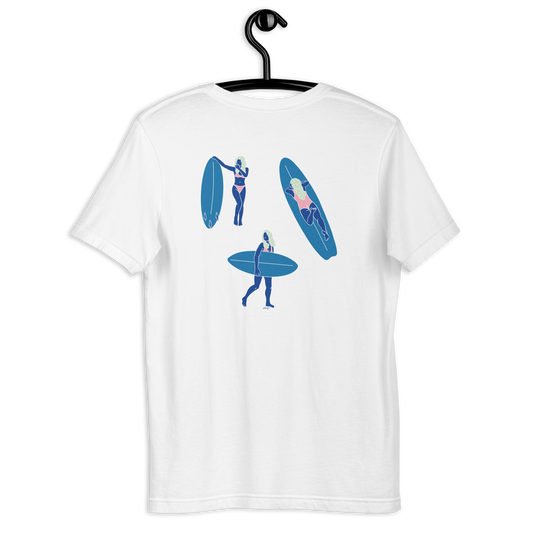Les surfeuses bleu Unisex t-shirt